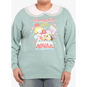 NWT BT21 Hot Topic Sweetie Lace Collared Crewneck Sweatshirt Mint Green Plus 4X‎